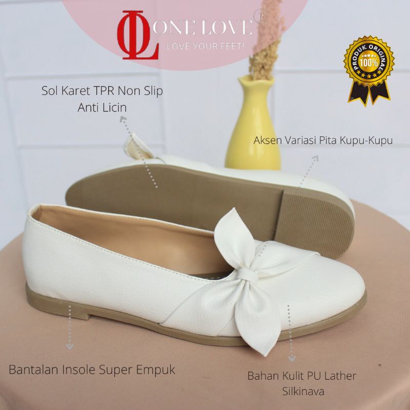 Sepatu Plet Shoes Wanita Sepatu Balet One Love Original Branded Flatshoes Slip On Cewek Cantik Kekin
