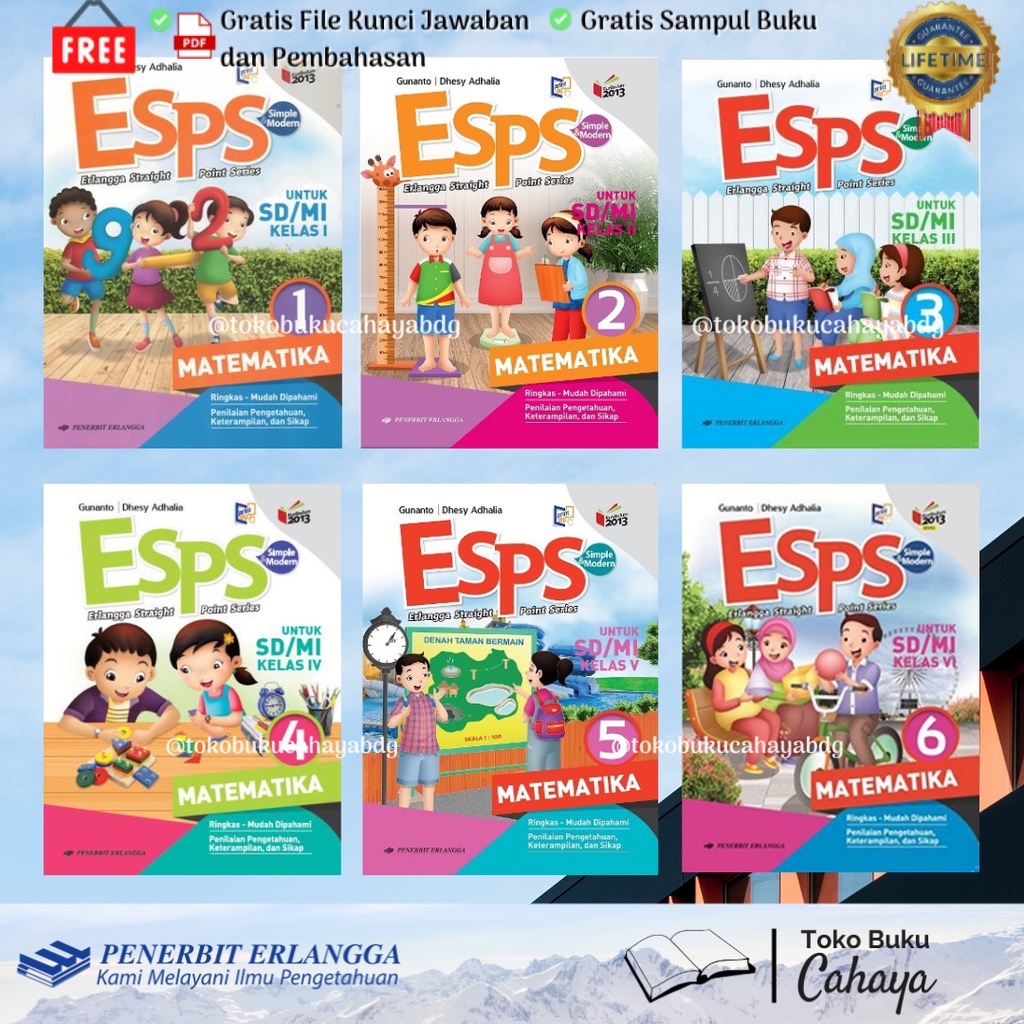 Jual Buku Esps Matematika Sd Kelas 1 2 3 4 5 6 Erlangga K13 Revisi Original And Baru Shopee 