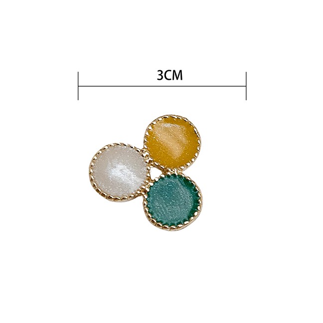 LRC Anting Tusuk Fashion Color 925 Silver Needle Tri-color Earrings F65076