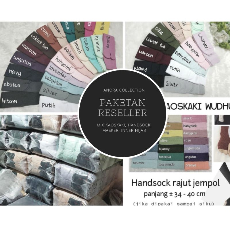 Paketan mix kaoskaki masker handsock inner bandana ciput homeydress