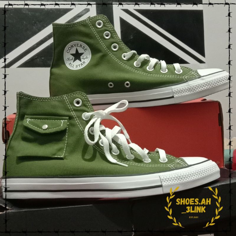 CONVERSE CTAS POCKET HI CYPRESS GREEN/BLACK/WHITE