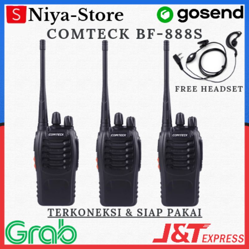 Paket 3 Unit Radio HT COMTECK BF-888s 888s (Terkoneksi) Setara Baofeng 888s