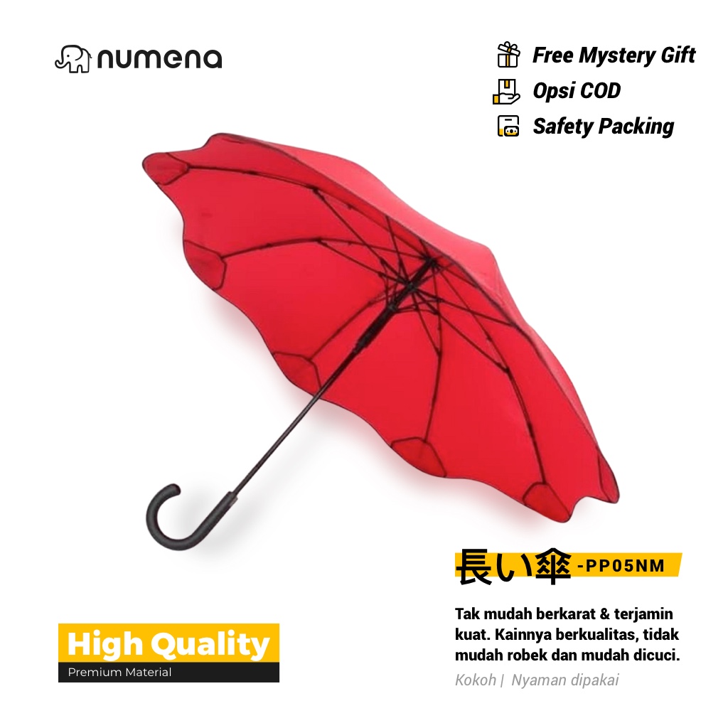 Payung Tongkat Panjang Loko Blunt Murah Premium/Waterproof Anti Air/Perlengkapan Mobil Rumah PP05NM