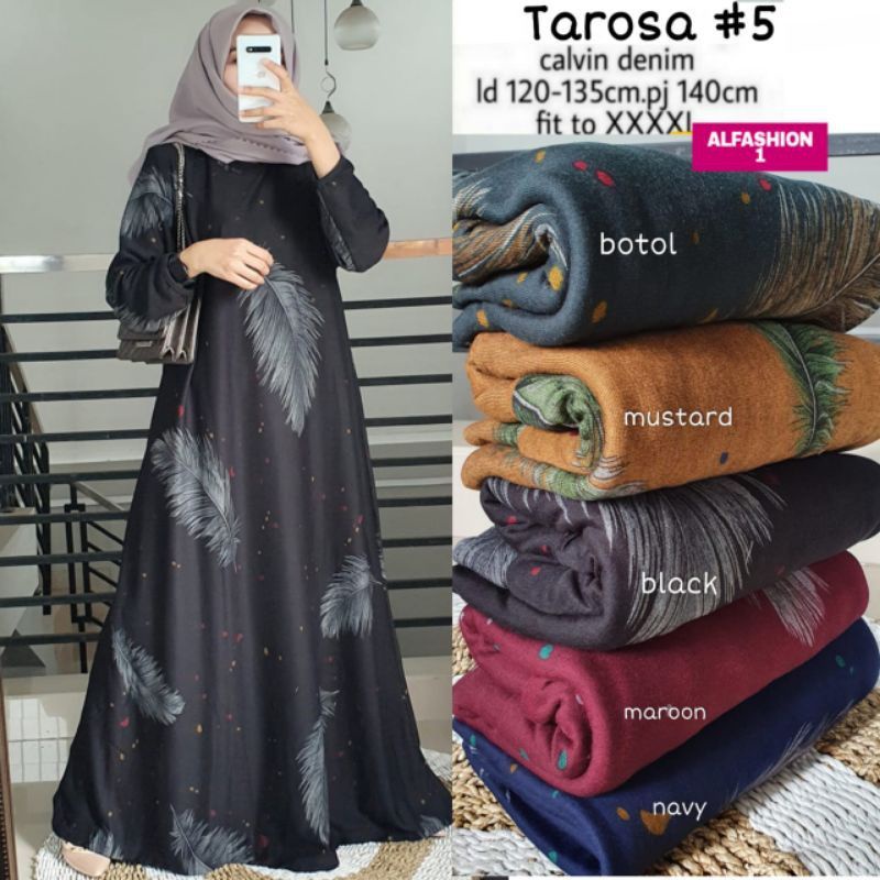 BAJU GAMIS JUMBO TAROSA BELINA MAURA LD 120 130-4