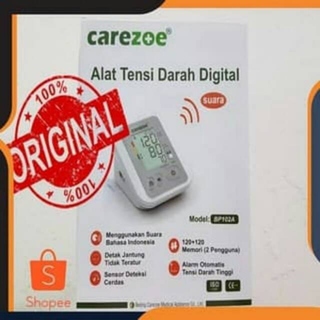 Alat Tensi Darah Digital/Tensimeter Darah/ Carezoe Fitur Suara NEW