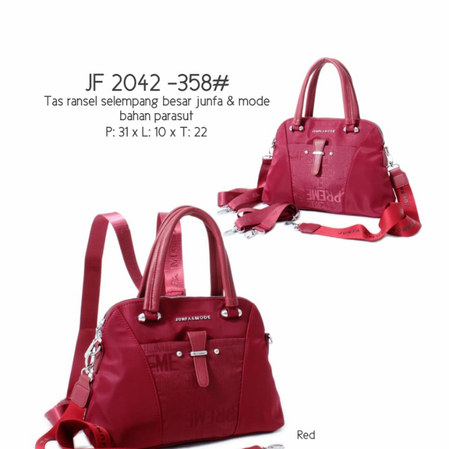 Ready Tas Ransel Selempang Besar Junfa Wanita #JF 2042-358 RED