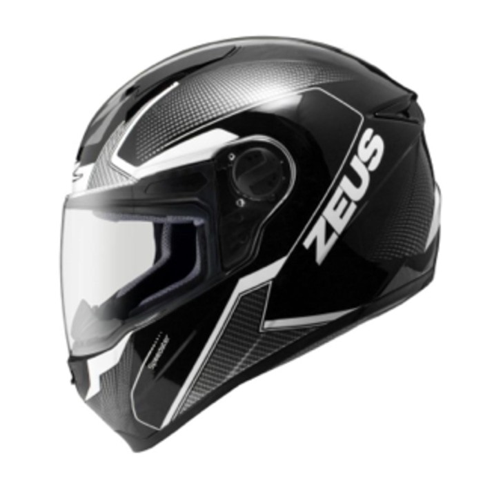 ZEUS 811 MOTIF SPEEDSTER BLACK GREY HITAM ABU HELM FULLFACE IMPOR NEW