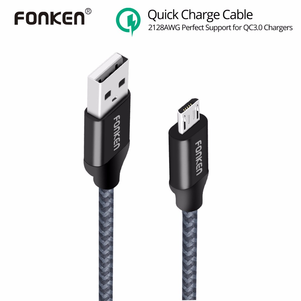 Asli FONKEN Kabel Charger Micro USB 1 Meter Hitam