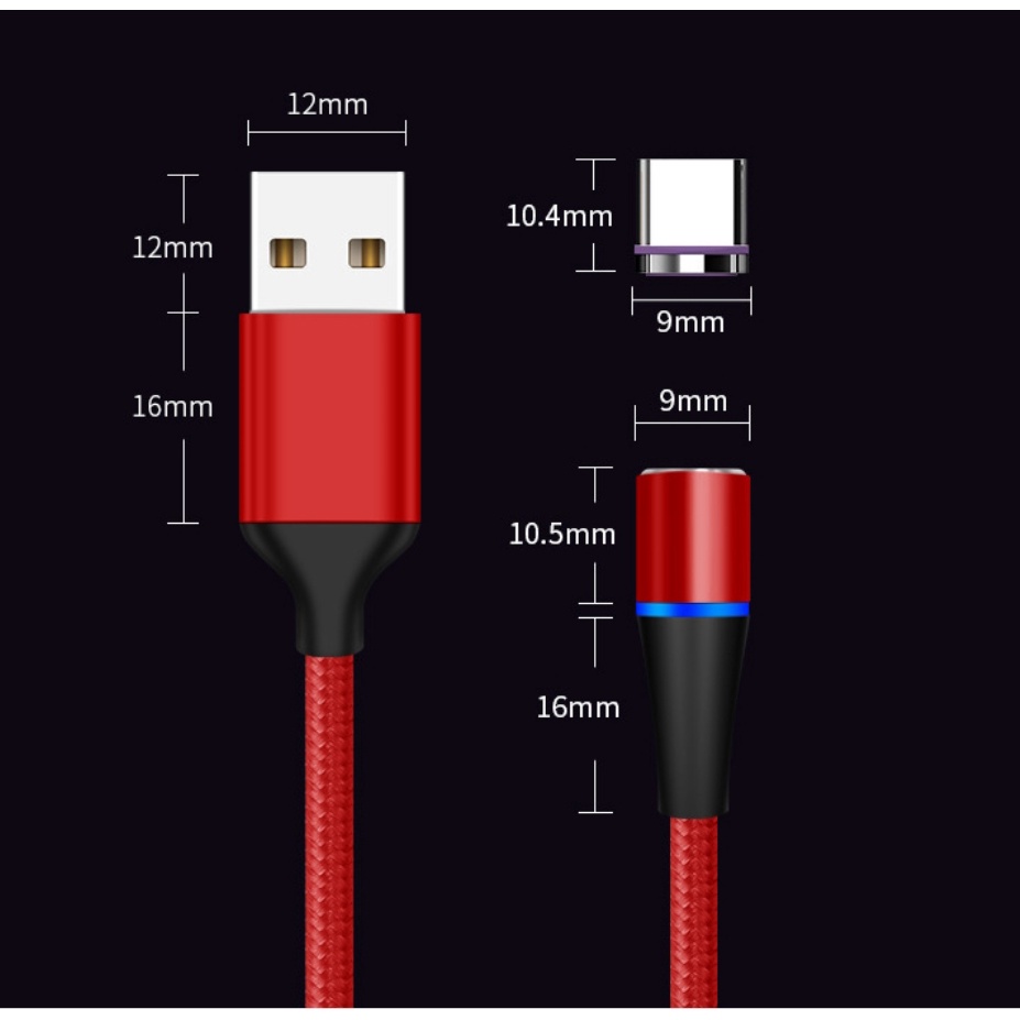 Kabel Data Charger Magnet 5A Rotasi 360 Derajat 7 Pin