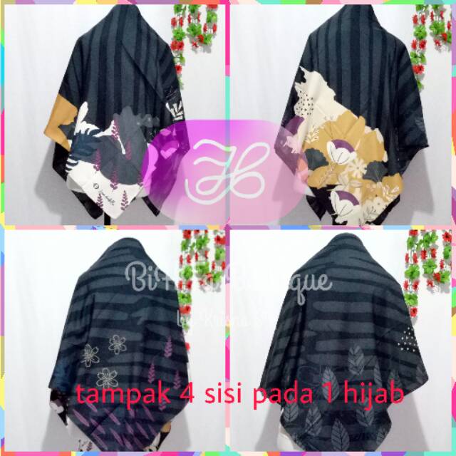 Hijab Segi empat syari motif/kerudung segiempat