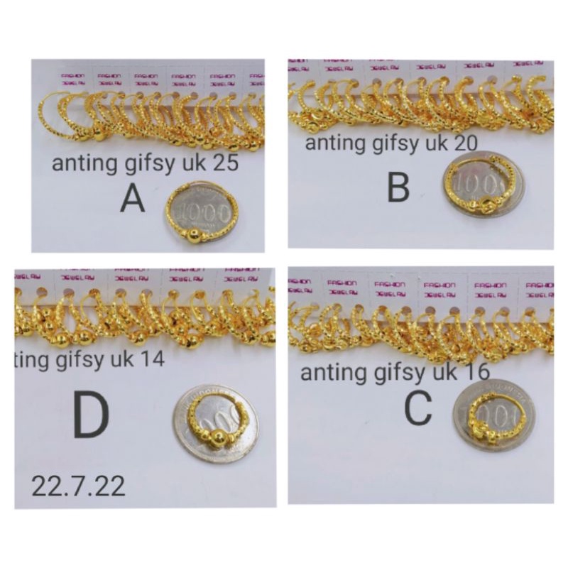 Dsdr096. Anting gifsy xuping wanita lapis emas