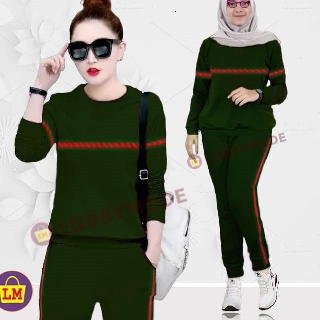 Tren Kekinian Baju Setelan OlahragaTraining Senam Garis Tren Kekinian Baju Setelan OlahragaTraining Senam Garis