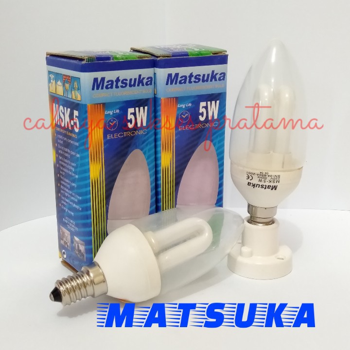 Lampu Lilin /Lampu Candle/Lampu Lombok Cahaya Kuning E14 MSK 5W Matsuka