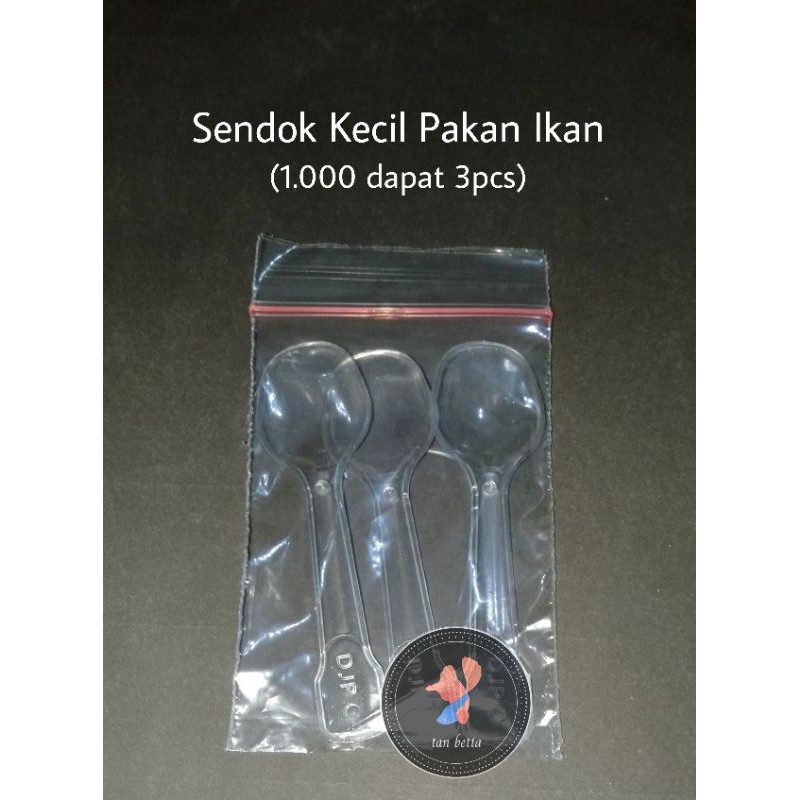 Sendok pakan ikan / sendok plastik kecil / sendok jelly