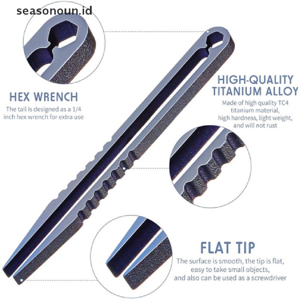 (seasonoun) Tc4 Pinset EDC Multifungsi Bahan Titanium