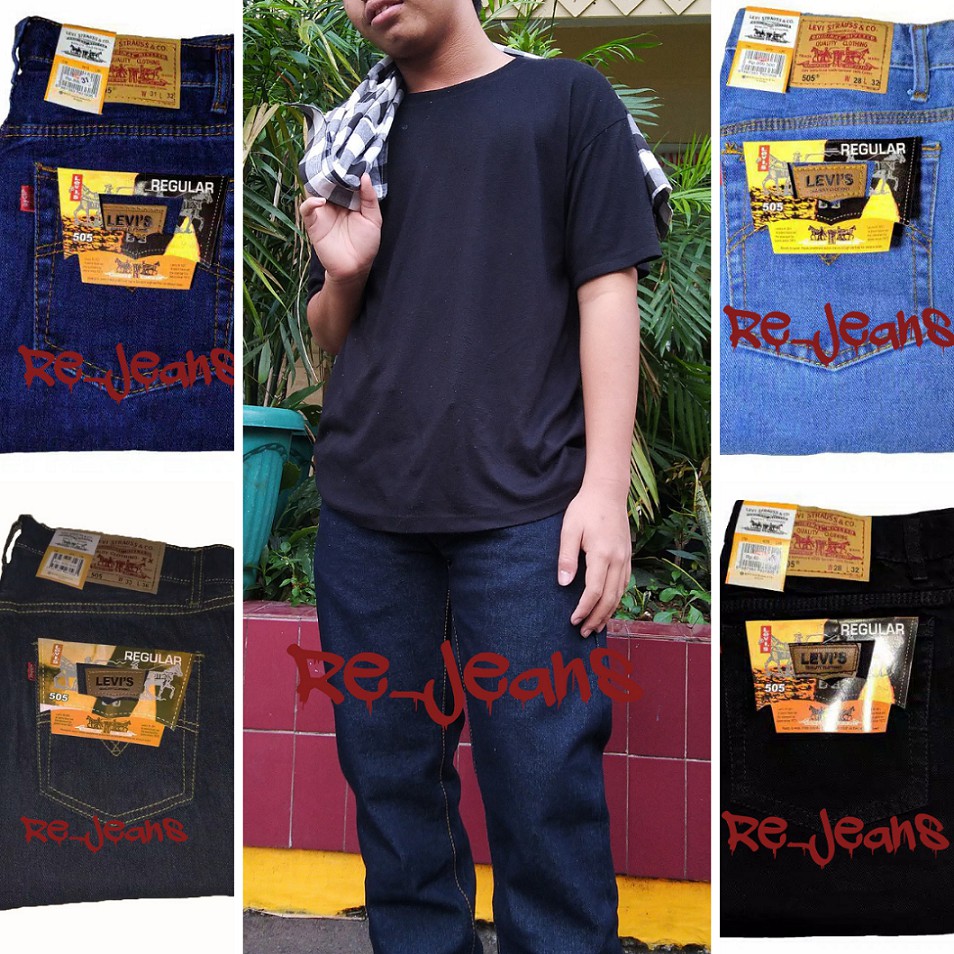 PROMO CELANA JEANS PRIA STANDAR WARNA HITAM / BIRU LANGIT / BIRU GELAP / DONGKER / GARMENT