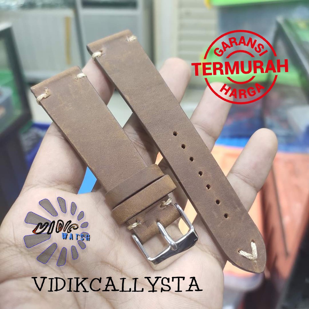 STRAP TALI KULIT LEATHER ASLI JAM TANGAN ZORRO 20MM 22MM BROWN 20 22