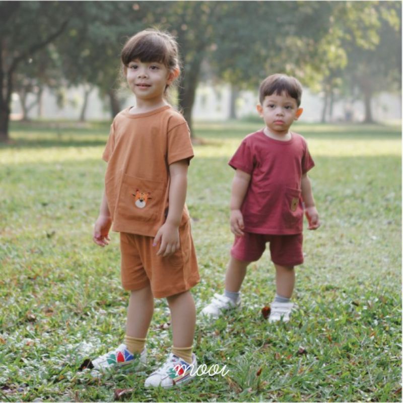 Mooi Setelan Anak Pocket Unisex Cleo Pocket Set