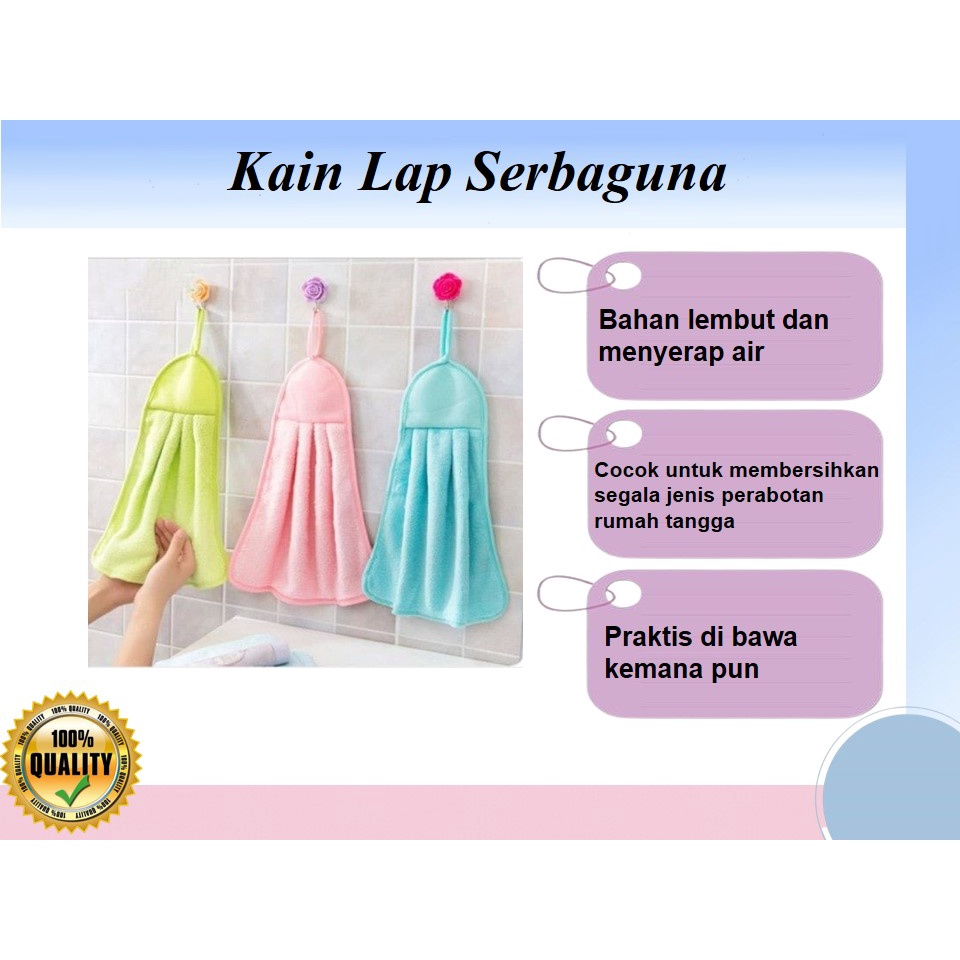 kain lap tangan microfiber gantung dapur