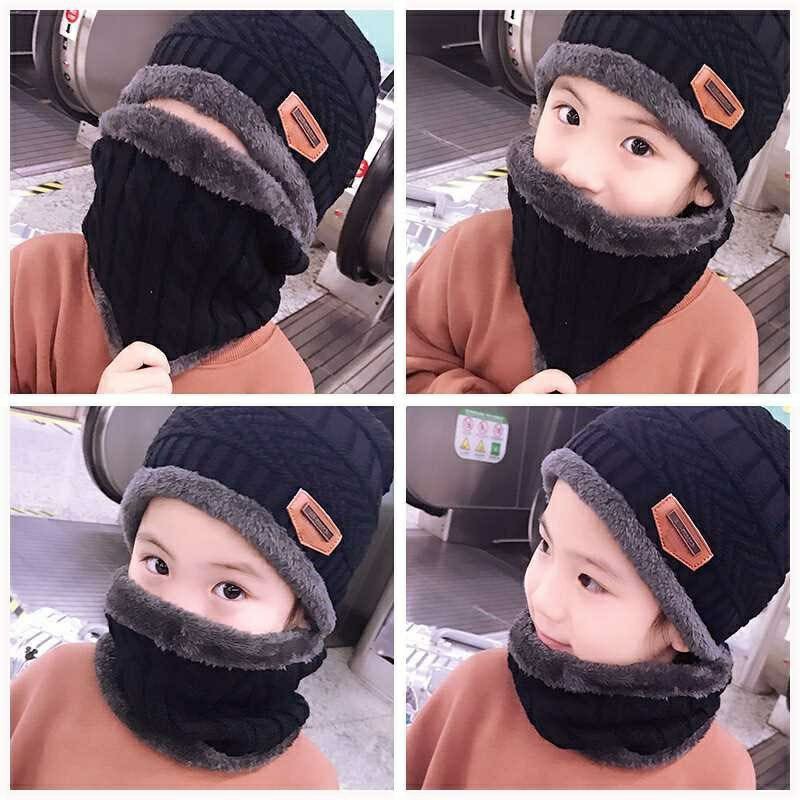 Topi Kupluk Syal Anak Laki dan Perempuan Musim Dingin Winter