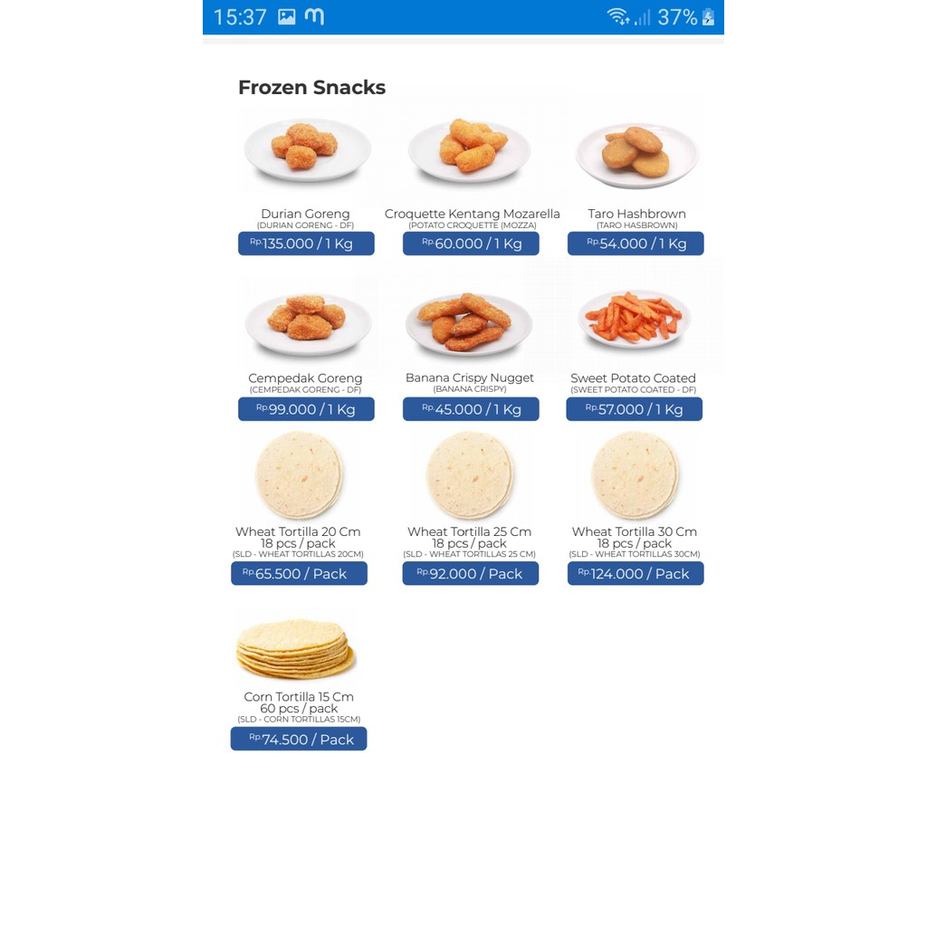 

Frozen snacks