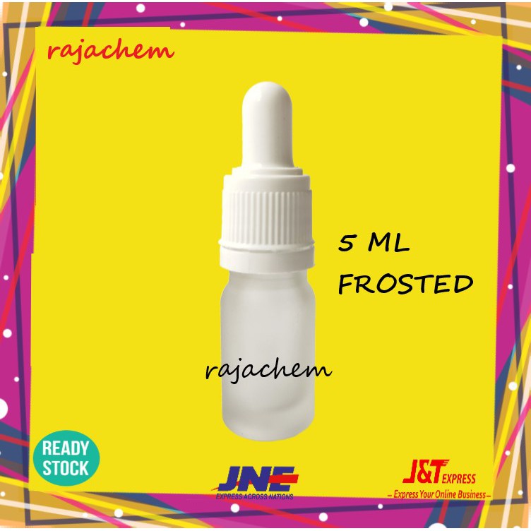 Botol Pipet Kaca Frosted 5ml Ring Putih Segel