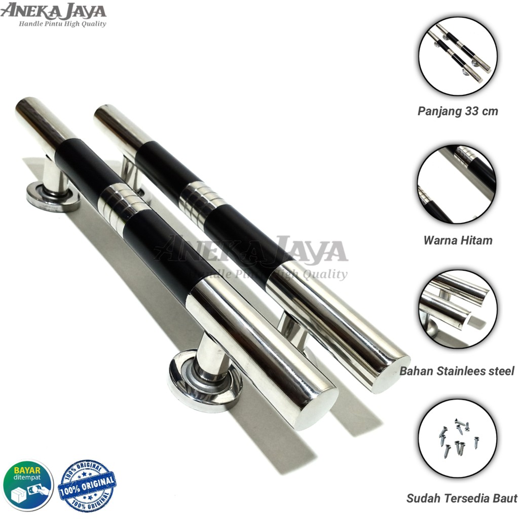 Satu set handle kunci pintu rumah 33 cm murah minimalis tarikan pintu pull stainless gagang pintu