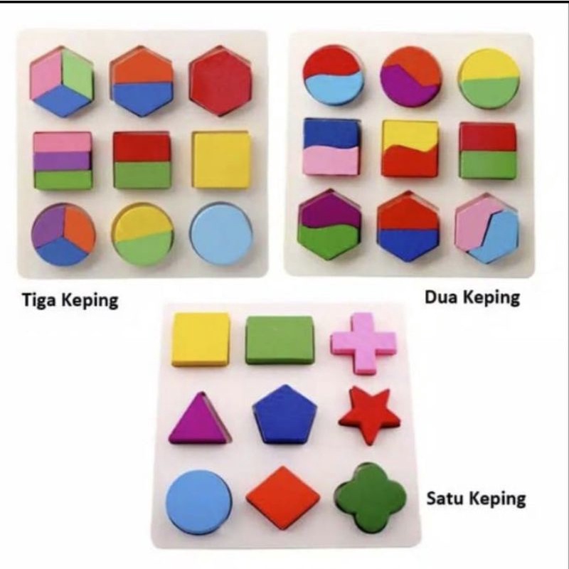 geometri kayu / mainan edukasi bentuk geometri