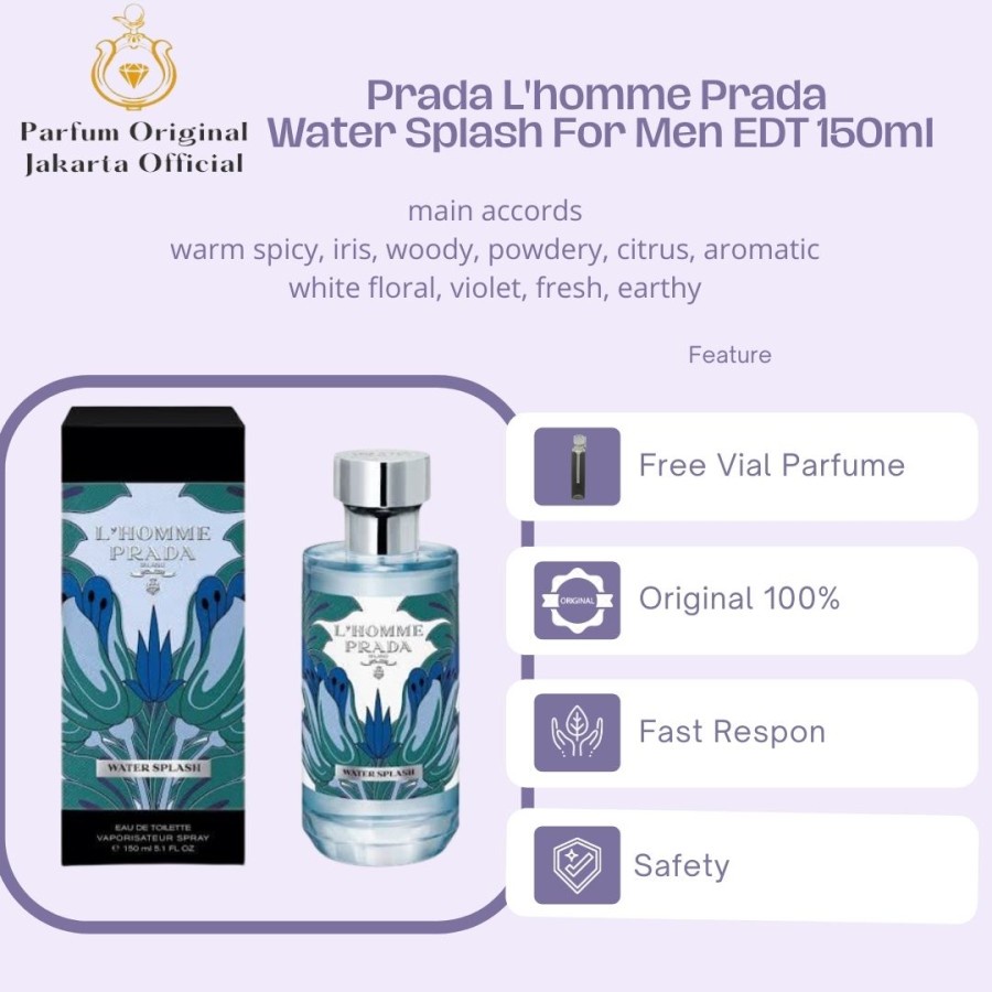 Parfum Parfume Perfume Asli Perawatan Kecantikan Original Import Branded Pria Laki Laki Cowok Prada 