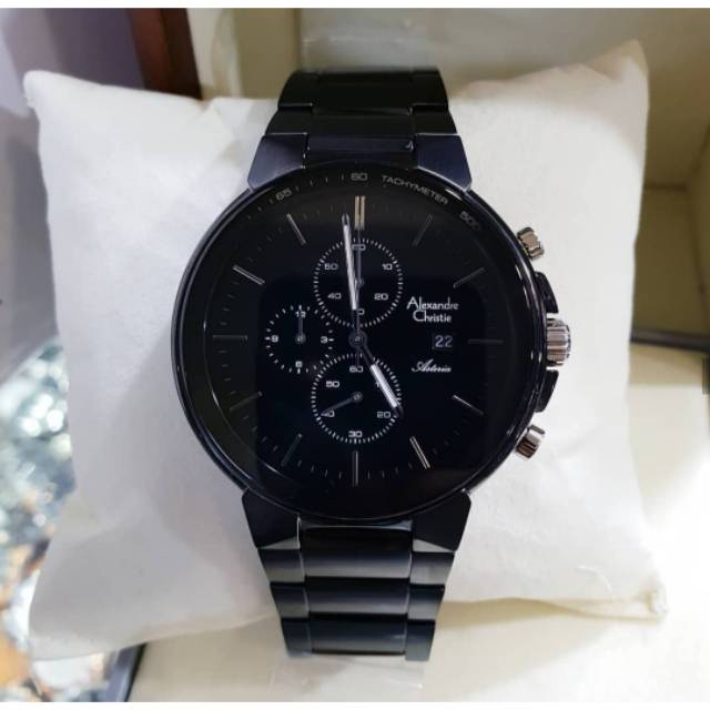 ALEXANDRE CHRISTIE AC6462 BLACK JAM TANGAN PRIA ORIGINAL