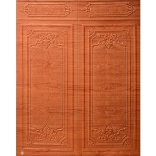 Wallpaper Sticker Foam Dinding / Wallfoam 3D Emboss Dekorasi Kamar Rumah Motif Lemari Classic Real 6mm-M-006-6-1 Coral