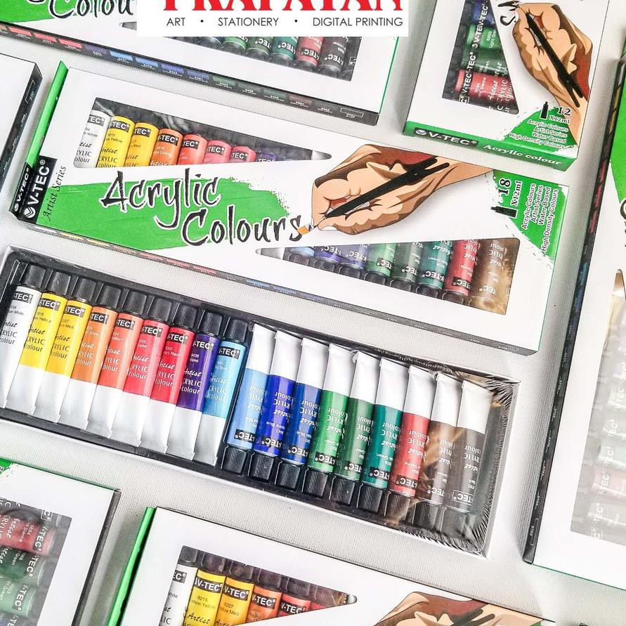 

Spesial Produk V-TEC Acrylic Paint / Cat Akrilik V-TEC set (18x12ml), qt1..