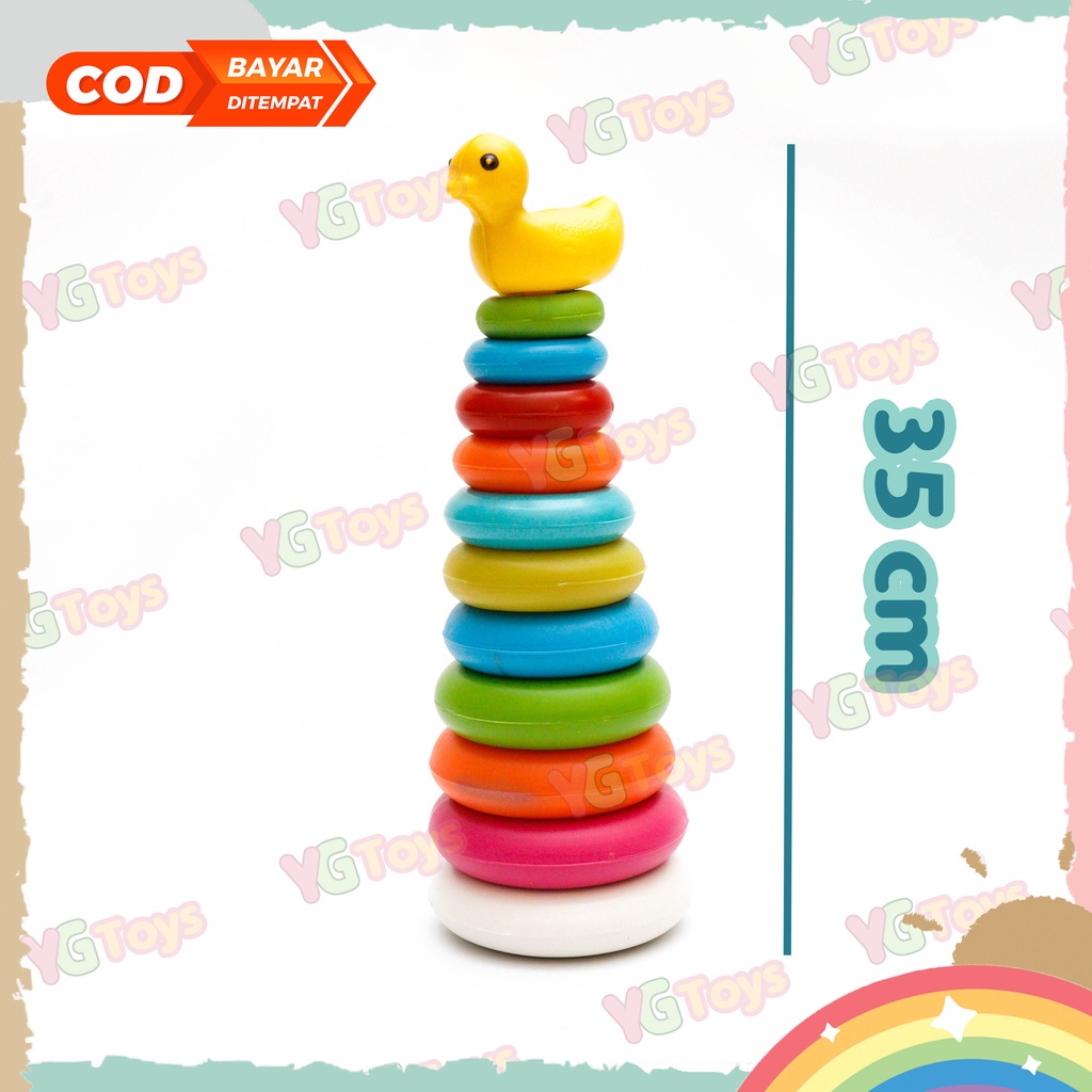 YGtoys Mainan Susun Donat Jumbo Ring Donat Bebek 10 Susun Edukasi Edukatif