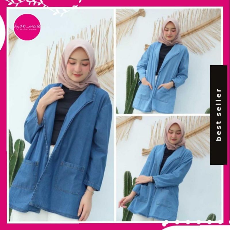 BLAZER KOREA BLEZER WANITA CEWEK KOREA ZARA KOREAN STYLE JUMBO GARIS PANJANG JEANS CASUAL OVERSIZE