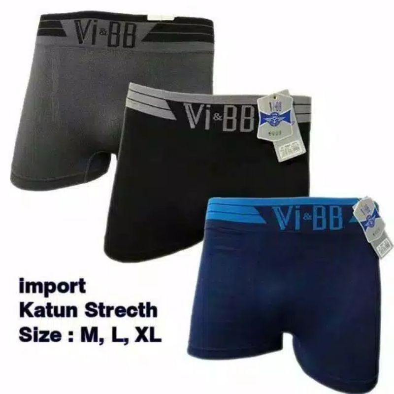 Boxer pria VI&BB seamless tanpa jahitan original