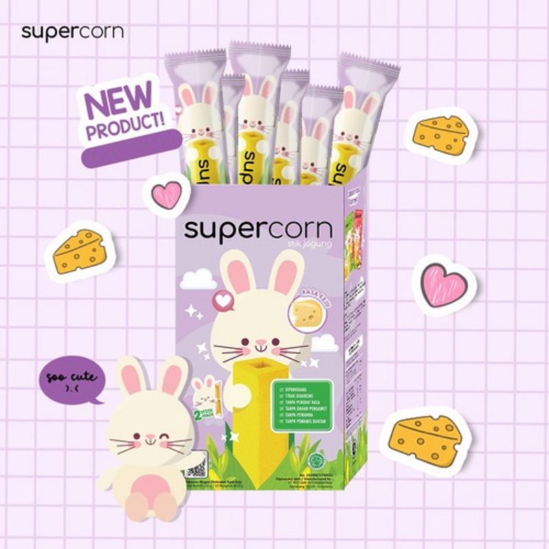 Supercorn Stik Jagung 12 pcs / Super Corn / Snack Cemilan Anak NON MSG Halal Super Corn