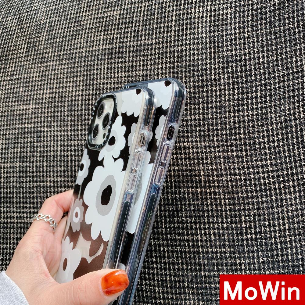 Mowin - Casing Silikon Iphone 12 Pro Max X Max Pro 8plus Max Se 7plus Xr Se2020 Xs 12 Mini 11 Motif Bunga Hitam