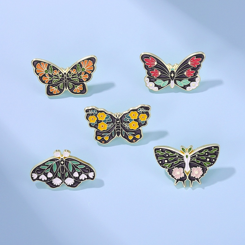 Bros Pin Desain Kartun Bunga Butterfly Untuk Aksesoris Pakaian