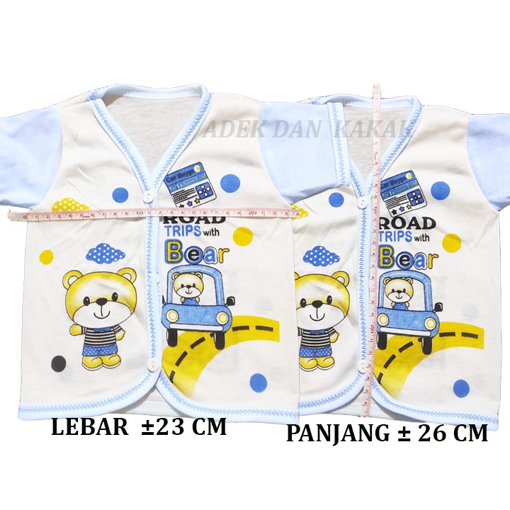 6 pc baju tangan pendek bayi buat 0-3 bulan  motif kombi lengan sni