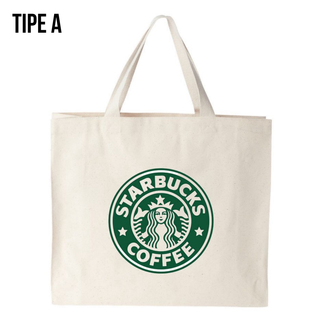 Tote Bag Canvas STARBUCK / Tas Nudie Canvas / Tote Bag Kanvas / TIPE A