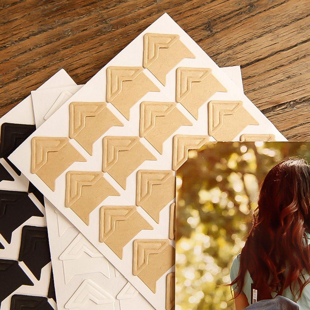 Lanfy Stiker Sudut Retro 14warna Dekorasi Rumah Kraft Paper Vintage Scrapbook Sticker