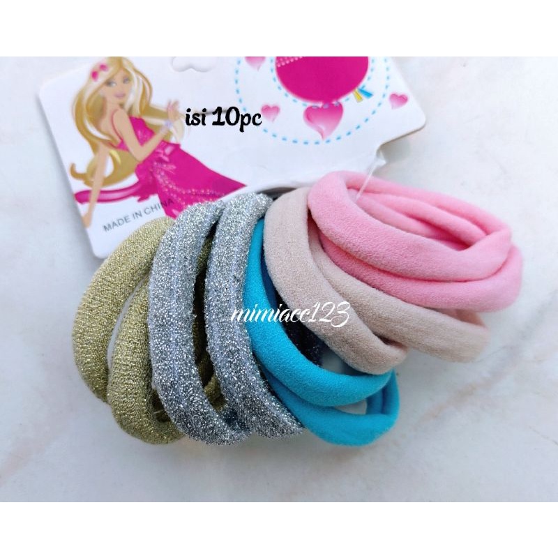 KUNCIR RAMBUT WANITA/ IKAT RAMBUT WARNA PASTEL/ IKAT RAMBUT SET-J (10pc)