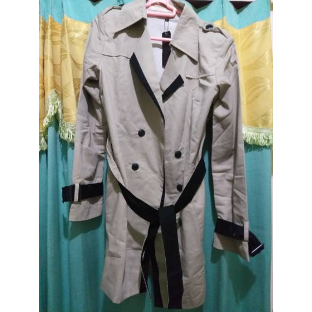 Long Coat Coat import new bahan kanvas ( Katun Drill )