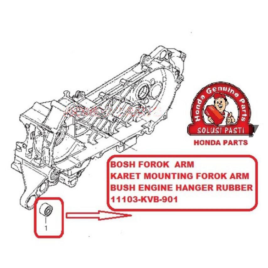 HONDA ORI AHM KARET MOUNTING BUSH ENGINE HANGER RUBBER MOTOR MATIK 11103-KVB-901