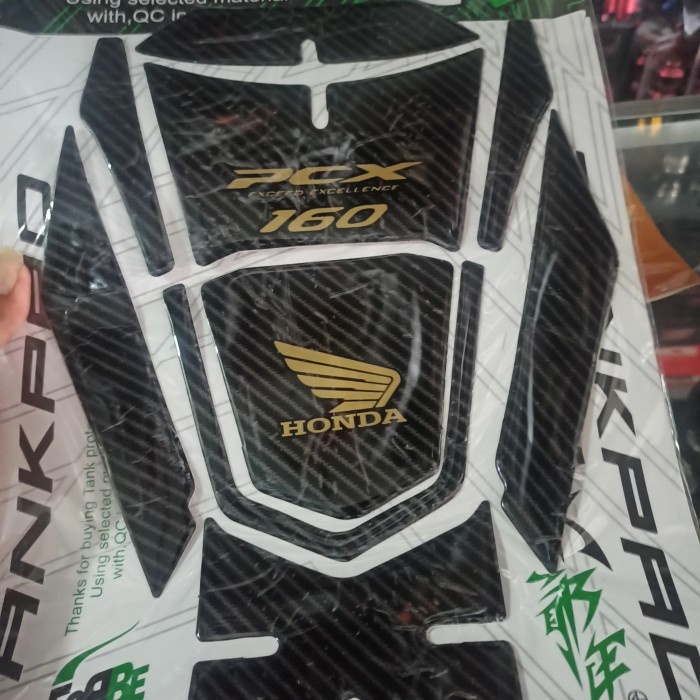 MORE stiker sticker tankpad NEW PCX 160 - hitam lis gold