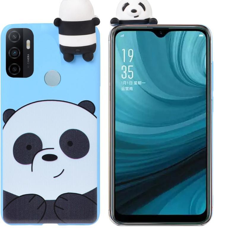 【Laku Keras】 Case OPPO A53 A33 A33s SoftCase Intip Karakter Doraemon Panda Pony Grizzly Ice Bear AW6