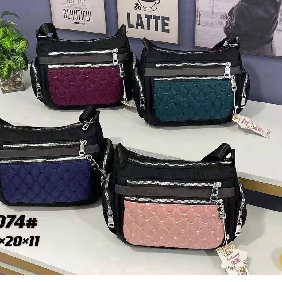 ♝ Tas Wanita / Tas Selempang Wanita Dengan Motif Embos / Tas Import Embos-Lsilver #11 ☈