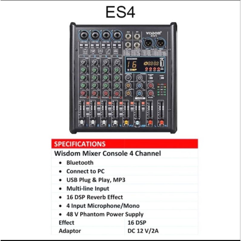 Mixer Audio WISDOM ES4  ORIGINAL ( 4 CH )