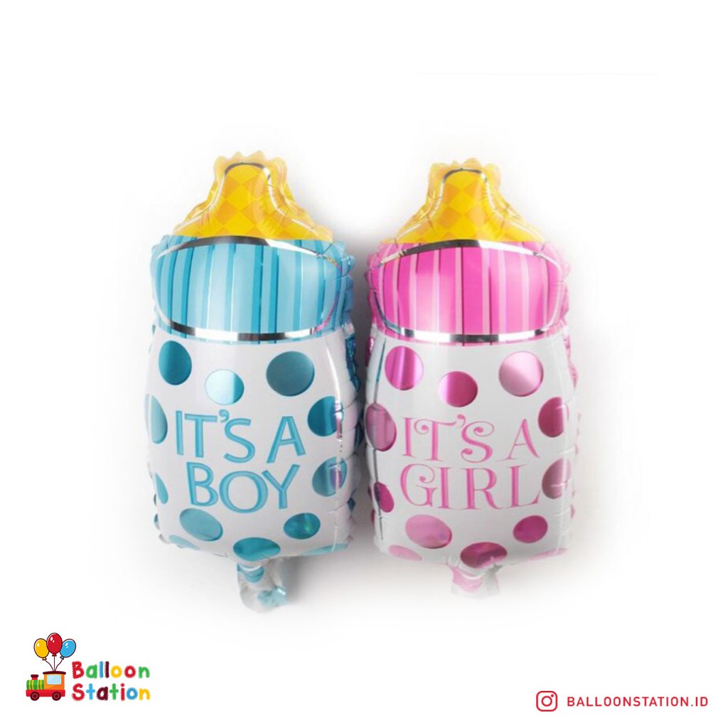 Balon Botol Susu Bayi Mini Girl Boy Botol Dot Minuman Balon Foil Kids