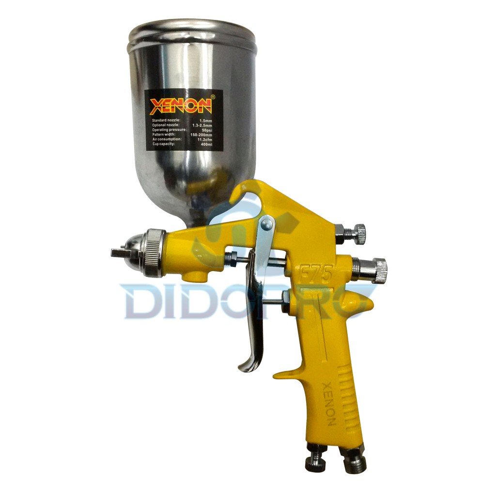 Spray Gun Spraygun XENON F75 / air spray gun F75 Gravity XENON nozzle 1.5mm tabung atas F75G